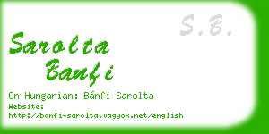 sarolta banfi business card